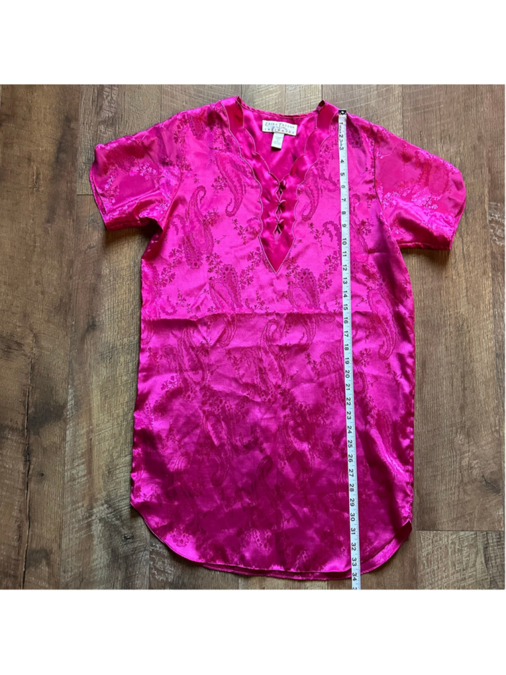 Women's Erika Taylor Pink Satin Chemise Sleepwear Size S - Picture 9 of 10